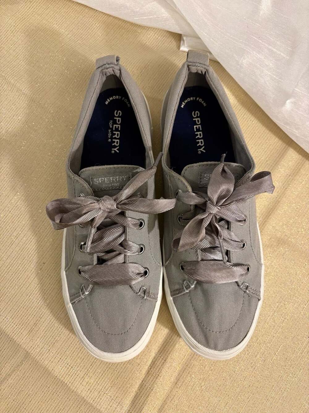 Sperry STS82374 Women's Gray Canvas Sneakers Size 9 - Picture 4 of 9